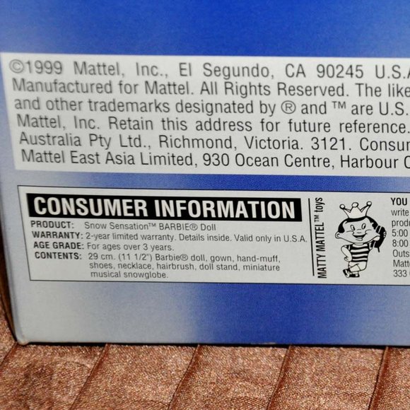 1999 Special Edition Snow Sensation Barbie (NEW IN BOX) Collectible Barbie Doll - Picture 7 of 7